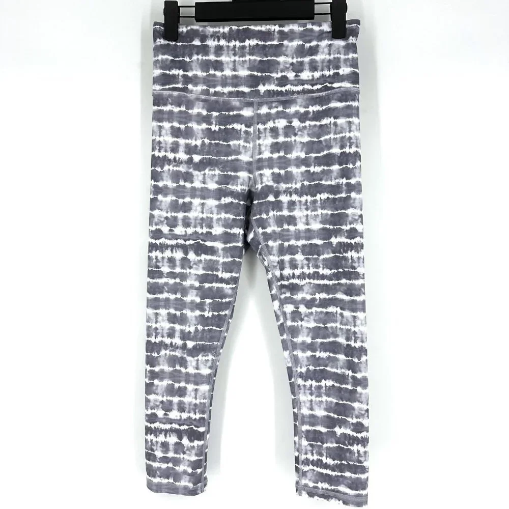 Athleta‎ Elation Printed Leggings Tahiti Dusk Purple Grey Tie Dye Small - Picture 2 of 9
